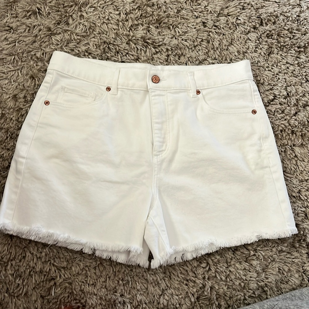 Loft white jean shorts
